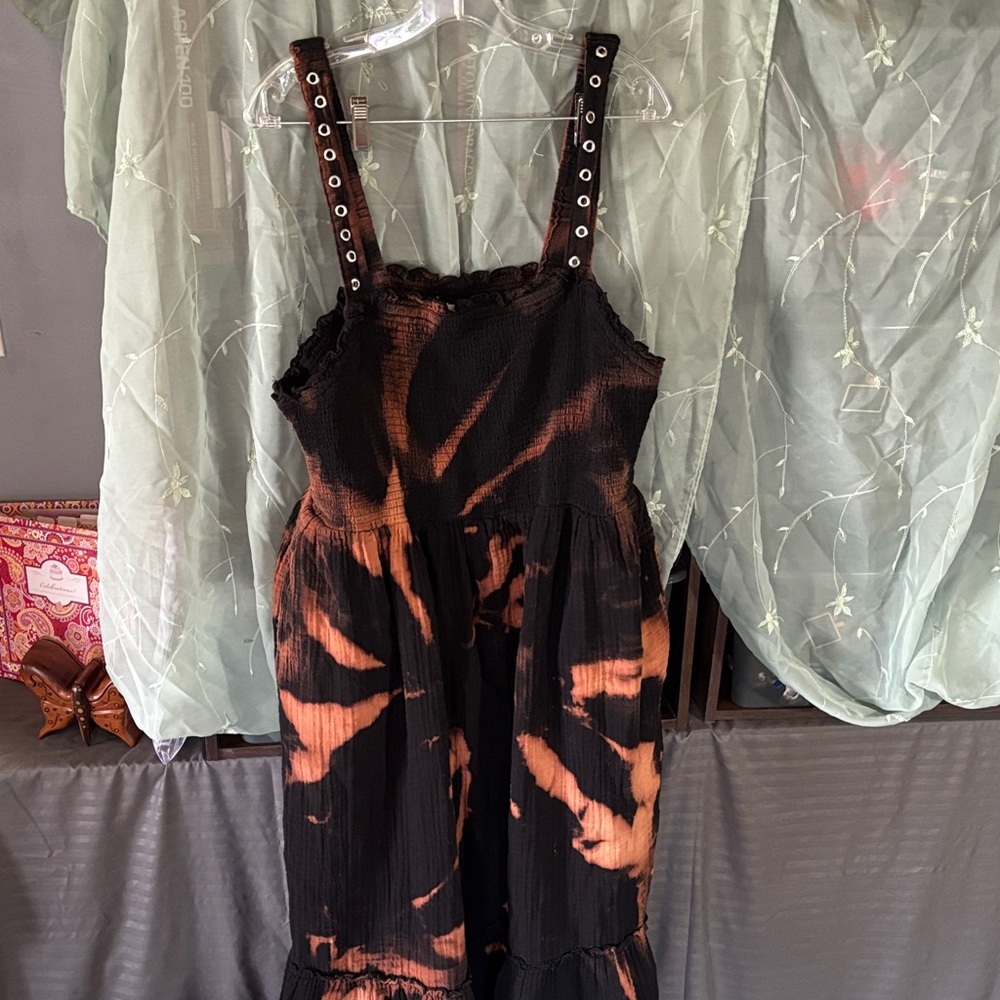 Terra & Sky Black and bleached maxi dress  on hold